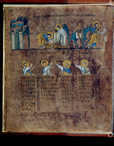 Violetti Codex Rossanensis, 6. vuosisata (käsikirjoitus). tekijältä Unknown artist
