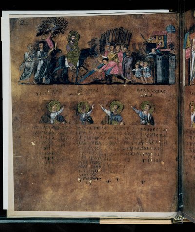 Violetti Codex Rossanensis, 6. vuosisata (käsikirjoitus). tekijältä Unknown artist