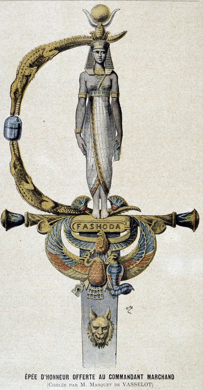 Komentaja Marchandille tarjottu kunniamiekka - Le petit Journalissa 28.5.1899 tekijältä Unknown artist