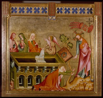 Kolme naista haudassa ja Noli me tangere (maalaus, n. 1330) tekijältä Unknown artist