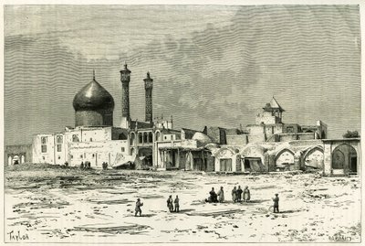Fatman hauta Koumissa, etsannut Taylor, valokuvan jälkeen havainnollistamaan tarinaa "" Persia, Chaldee ja Susiane"" vuosina 1881-82, kirjoittaja Jane Dieulafoy (s. Magre tekijältä Unknown artist