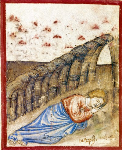 Joosefin, Jaakobin pojan visio Miniatyyri otettu Codex 212:sta (tai Paduan Codex tai Bible of Padova) 1390-1400 Rovigo, Accademia dei Concordi tekijältä Unknown artist
