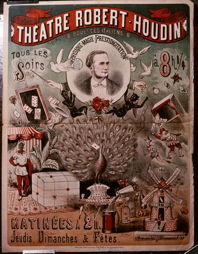 Teatteri Robert Houdinin juliste, n.1860-75 (juliste) tekijältä Unknown artist