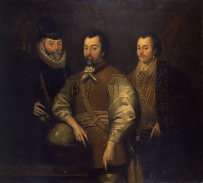 Thomas Cavendish, Sir Francis Drake ja Sir John Hawkins. tekijältä Unknown artist