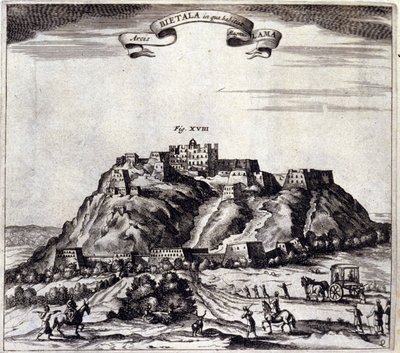 Tiibet. Näkymä Pothalaan, palatsiin tai Dalai Lamaan Lhasassa. Athanasius Kircherin (1601 - 1680), jesuiitta, orientalisti ja saksalainen tutkija, "De China Monumenta", Amsterdam 1667. tekijältä Unknown artist