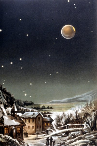 Täydellinen kuunpimennys. 1800-luvun kuvitus tekijältä Unknown artist