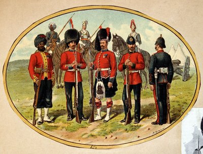 Brittiarmeijan tyypit, n. 1890 tekijältä Unknown artist