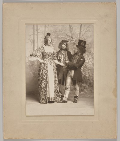 Nimetön (teatterikohtaus, jossa 3 hahmoa: kämmenenlukija) tekijältä Unknown artist