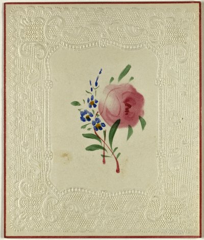 Untitled Valentine (Suuret vaaleanpunaiset ja pienet siniset kukat) tekijältä Unknown artist