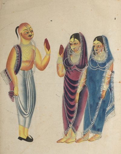 Vaishnava-harrastaja kahden naisen kanssa tekijältä Unknown artist
