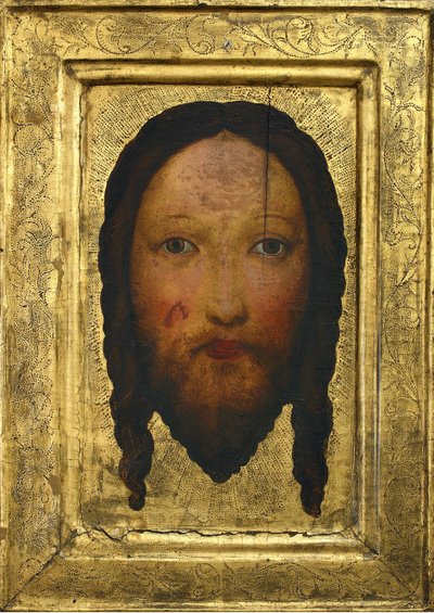 Vera-ikoni (tai Kristuksen pää) - Nimetön. Tempera paneelissa, koko: 44,7x32,2, n. 1400, Muzeum Narodowe, Varsova tekijältä Unknown artist
