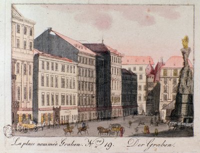Näkymä Graben-aukiolle Wienissä. tekijältä Unknown artist