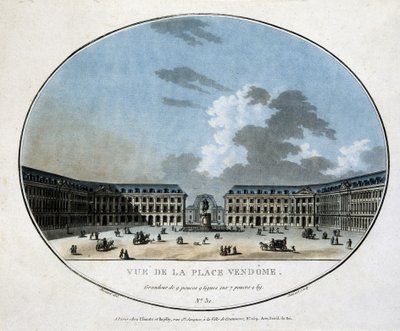 Näkymä Place Vendôme -kaiverrus tekijältä Unknown artist