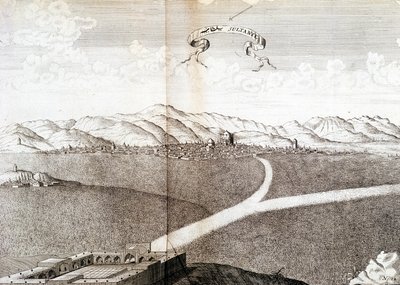 Näkymä Sultaniesta - "" Chardinin ritarimatkan lehdessä, Persiassa ja Itä-Intiassa, Mustanmeren ja Colchiden rannalla""" tekijältä Unknown artist