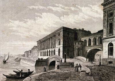 Näkymä Pietarin teatterista vuonna 1828. tekijältä Unknown artist