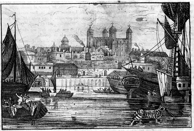 Näkymä Lontoon Towerista ja Thamesista 1700-luvun lopulla Kaiverrus tekijältä Unknown artist