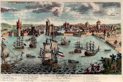Näkymä La Rochellen kaupunkiin ja satamaan, Ranska (Charente Maritime tekijältä Unknown artist
