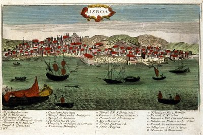 Näkymä Lissabonin kaupungista Portugalissa 1700-luvun lopulla tekijältä Unknown artist