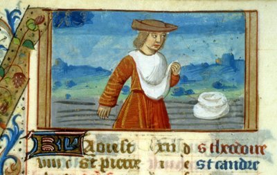 Neitsyt kylväjä ja eläinmerkki - Keskiajan miniatyyri (viite 137, 049v) - Pyydä lupa Toulousen kaupunginkirjastolta (puh: 05 62 27 66 66) tekijältä Unknown artist