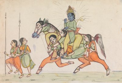 Vishnu ratsastaa naispuolisista avustajista tekijältä Unknown artist