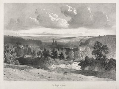 Kuvankauniita ja romanttisia matkoja muinaisessa Ranskassa. Bretagne: Yleiskuva Quimperista tekijältä Unknown artist