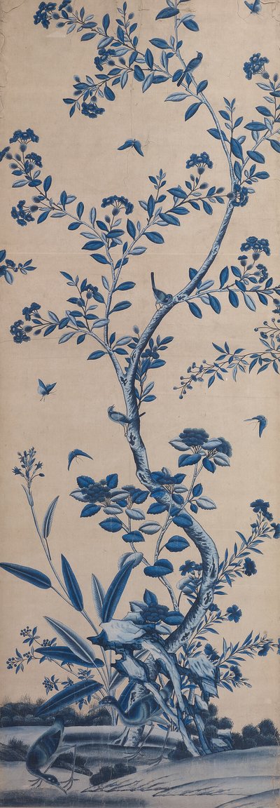 Taustakuva paneeli lintuja ja kukkivat puut tekijältä Unknown artist