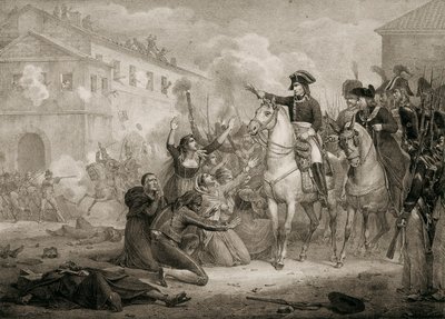 Espanjan vapaussota (1808-1814): Espanjalaiset rukoilevat sääliä Napoleonia. Madrid, Kansalliskirjasto. tekijältä Unknown artist