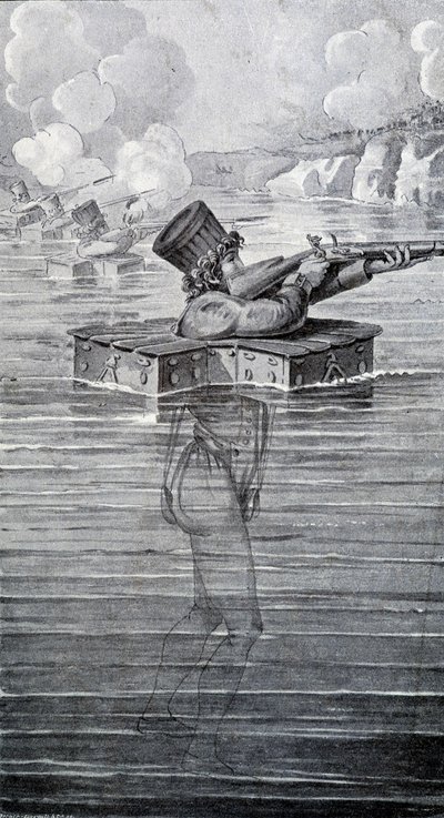 1800-luvun sotapuku. Kaiverrus 1800-luvulta. tekijältä Unknown artist