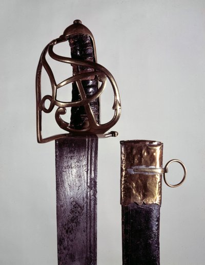 Ase: miekka ja laivaston huotra Louis XVI:n monogrammilla, joka kuului Cassagnardille Nantesissa tekijältä Unknown artist