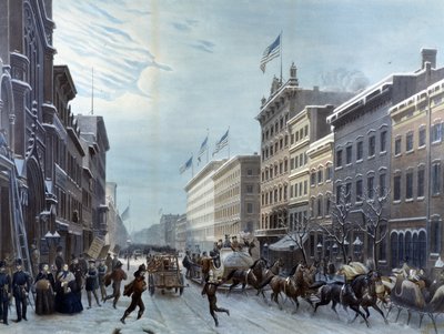 Talvimaisema Broadwaylla, New Yorkissa tekijältä Unknown artist