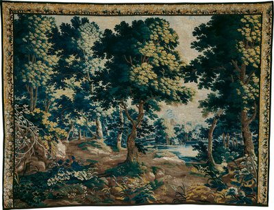Metsäalue, jossa on lampi tekijältä Unknown artist
