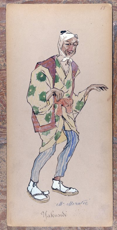 Jakusiden puku Giacomo Puccinin Madame Butterflyn luomista varten vuonna 1904.Museo della Scalan kokoelma Milanossa. tekijältä Unknown artist