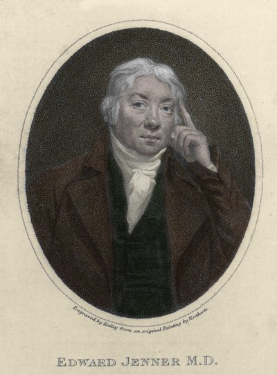 muotokuva Edward Jenneristä (1749-1823), englantilaisesta lääkäristä, immuniteetin löytäjästä isorokkoa vastaan. tekijältä Unknown artist