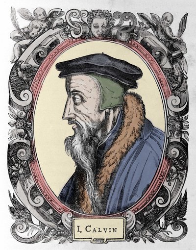 ranskalaisen uskonnonuudistajan ja kirjailijan Jean Calvinin (1509-1564) muotokuva. tekijältä Unknown artist
