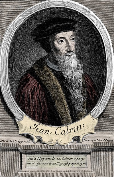 ranskalaisen uskonnonuudistajan ja kirjailijan Jean Calvinin (1509-1564) muotokuva. tekijältä Unknown artist
