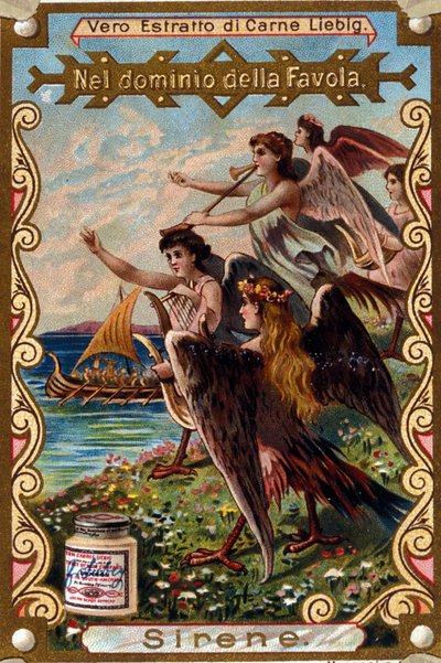 sireenien esitys, joka houkuttelee merimiehiä laulullaan. tekijältä Unknown artist