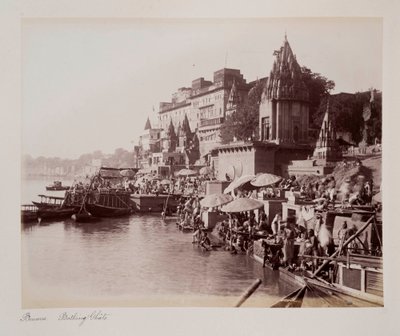 Benares Bathing Ghâts, n. 1885 (seepiakuva) tekijältä Unknown photographer