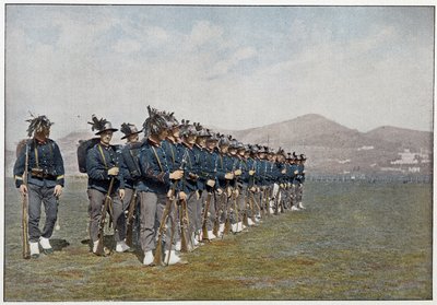 Italian armeijan Bersagliers (Bersaglieri) joukkue. tekijältä Unknown photographer