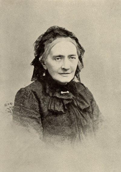 Clara Schumann (syntynyt Clara Wieck - 1819-1896) saksalainen pianisti vanhoilla päivillään (painokuva) tekijältä Unknown photographer