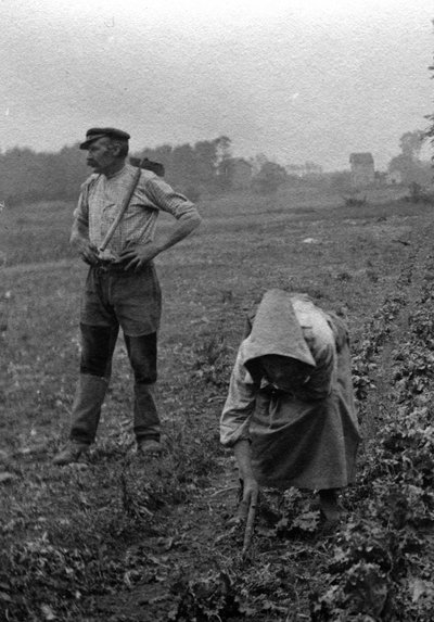Couple de peasants working la terre, Somme 1921 Valokuvaus (Ranskalaiset talonpojat työskentelevät pelloilla, Somme 1921) Yksityiskokoelma tekijältä Unknown photographer