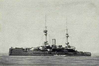 Englantilainen taistelulaiva Ocean, joka upposi Dardanellien taistelussa 18. maaliskuuta. tekijältä Unknown photographer