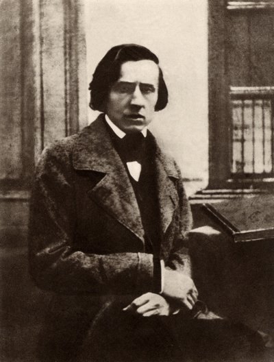 Frederic Chopin (1810-1849) puolalainen säveltäjä ja pianisti (s/w-kuva) tekijältä Unknown photographer