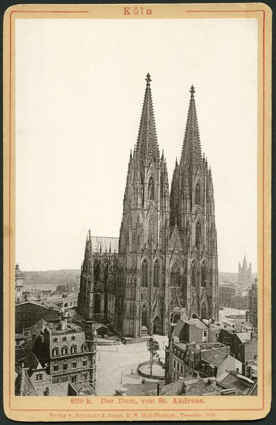 Saksa, Nordrhein-Westfalen, Köln, tuomiokirkko, julkaisija Roemmler ja Jonas, Dresden. tekijältä Unknown photographer