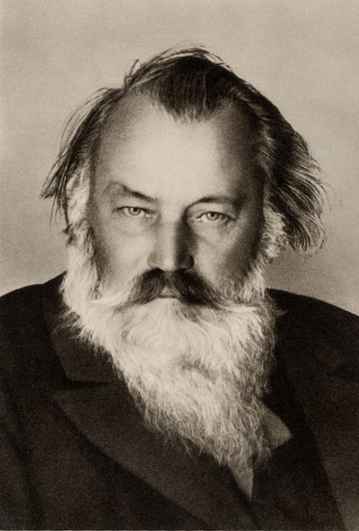 Johannes Brahms (1833-1897) saksalainen säveltäjä (painettu) tekijältä Unknown photographer