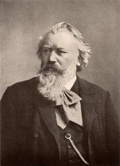 Johannes Brahms (1833-1897) saksalainen säveltäjä, puolikuva (painatus) tekijältä Unknown photographer