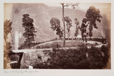 Silmukka Darjeeling Himalayan Line -linjalla, n. 1885 (seepiakuva) tekijältä Unknown photographer