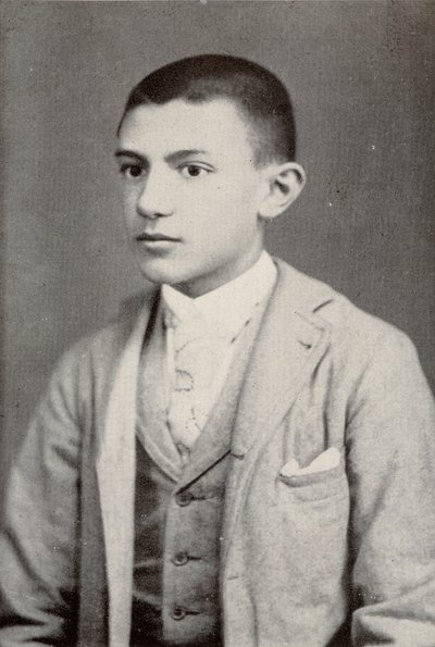 Pablo Picasso vuonna 1896 (15-vuotias) - Sabartesin "" Picasso, ikonografiset asiakirjat"" tekijältä Unknown photographer