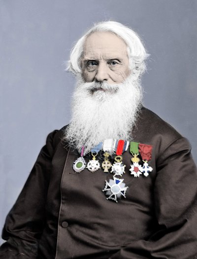 Amerikkalaisen keksijän Samuel Finley Breese Morsen (1791-1872) muotokuva noin vuodelta 1860. tekijältä Unknown photographer