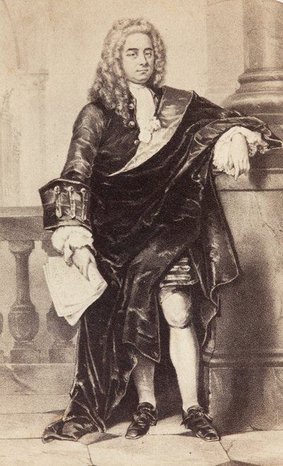 George Frideric Händelin muotokuva, noin 1860-luku (painettu) tekijältä Unknown photographer