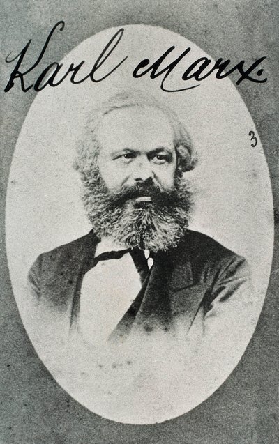 Muotokuva saksalaisesta filosofista ja taloustieteilijästä Karl Marxista (1818-1883). Valokuva. Montreuil. Elävän historian museo. tekijältä Unknown photographer